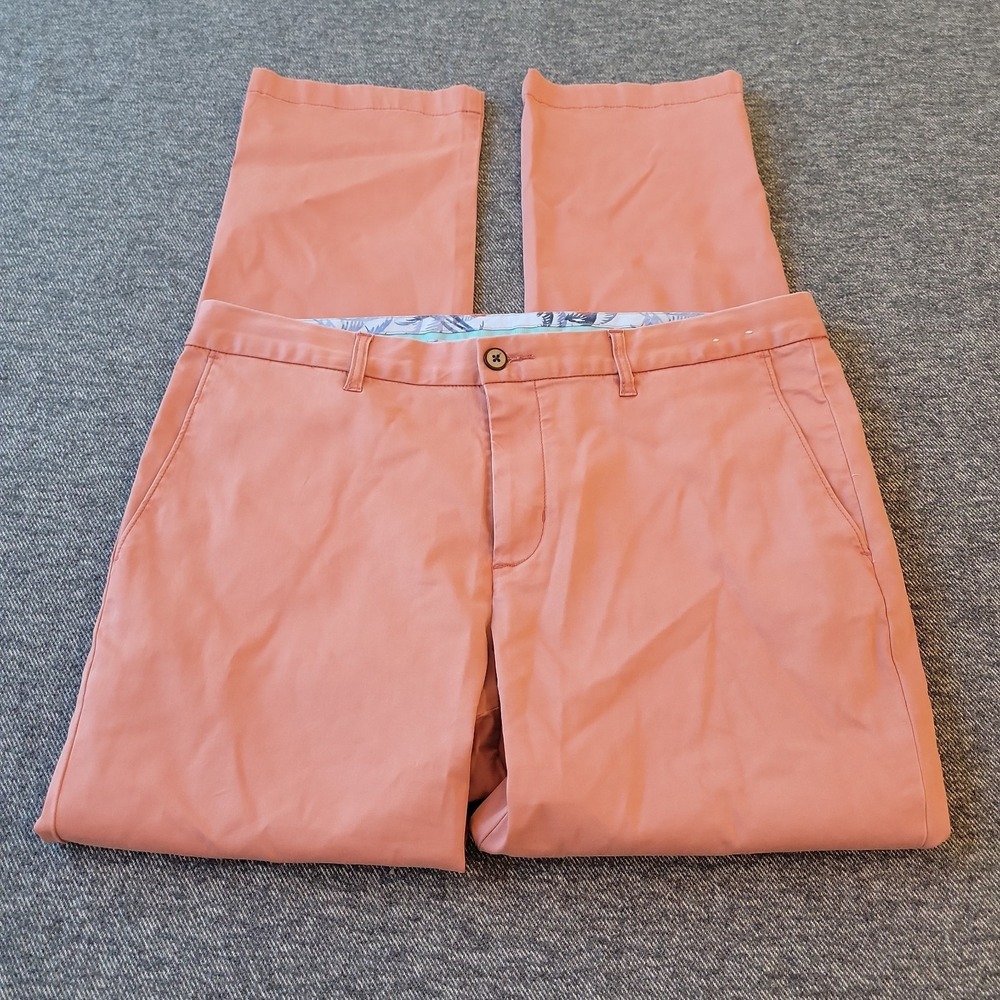 Tommy Bahama Boracay Chino Pants Men's 35x30 Red Flat Front Straight Preppy